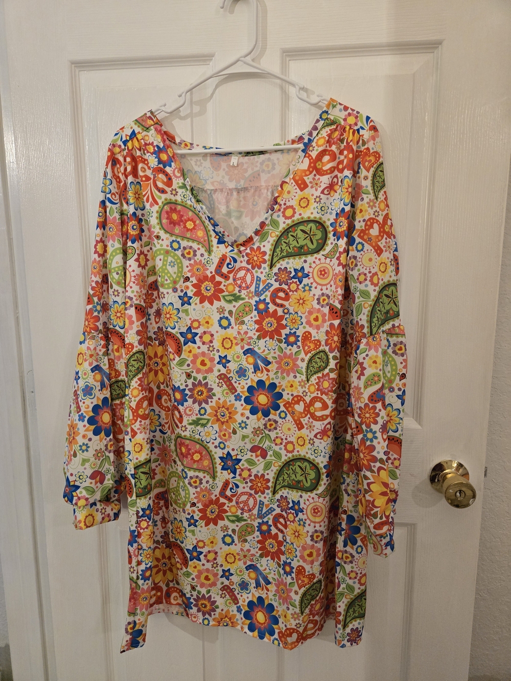Multicolor Paisley Floral V-Neck Women’s Dress